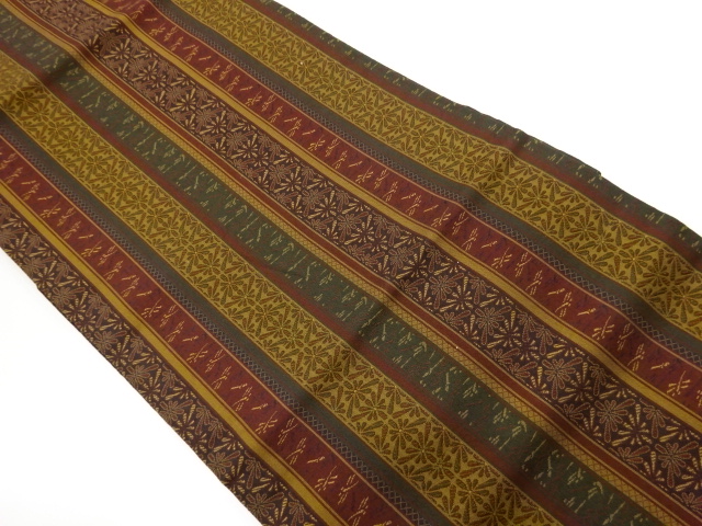 JAPANESE NAGOYA OBI / WOVEN ABSTRACT FLOWER